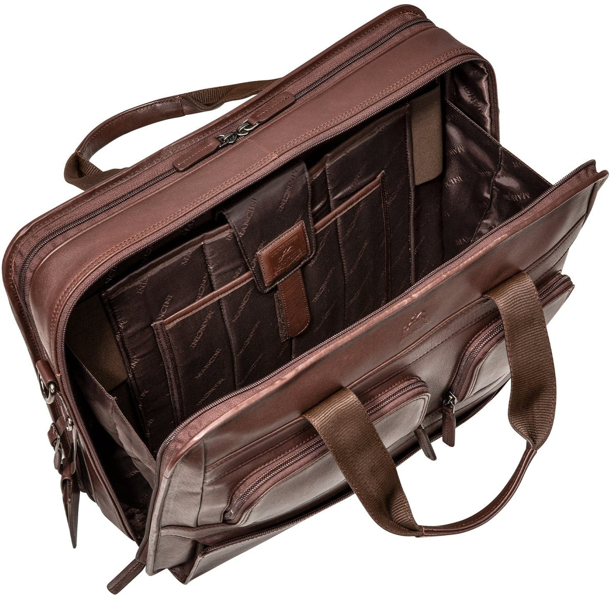 Mancini Milan Double Compartment Top Zipper 15.6” Laptop / Tablet Briefcase
