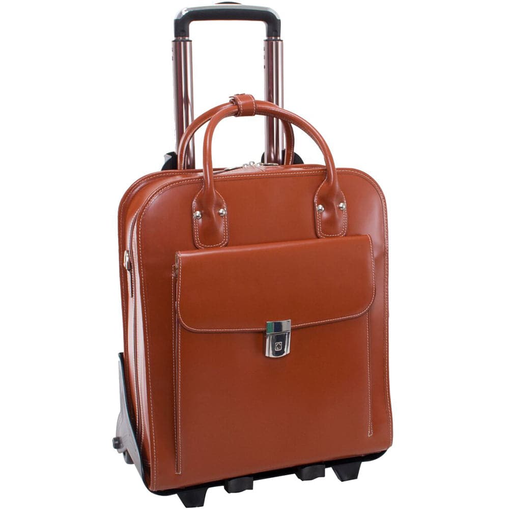 McKlein USA La Grange 15" Leather Vertical Patented Detachable-Wheeled Laptop Briefcase