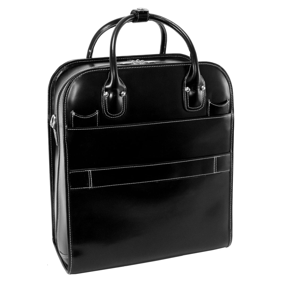 McKlein USA La Grange 15" Leather Vertical Patented Detachable-Wheeled Laptop Briefcase
