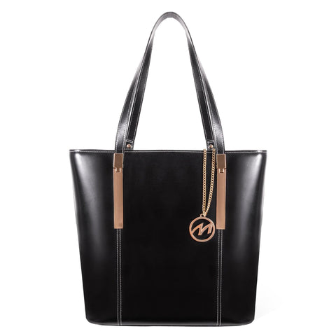 McKlein USA Cristina Leather Tote Bag with Tablet Pocket - Black