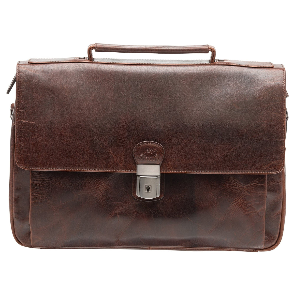 Mancini Buffalo Triple Compartment Briefcase for 15” Laptop