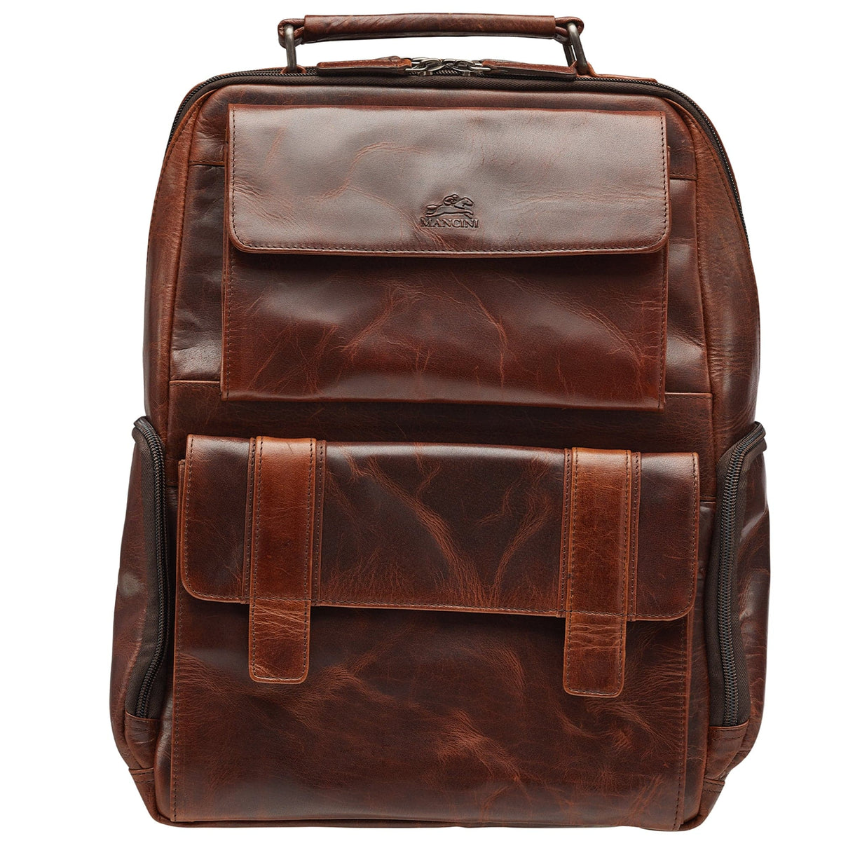 Mancini Buffalo Backpack with RFID Secure Pocket for 15.6” Laptop
