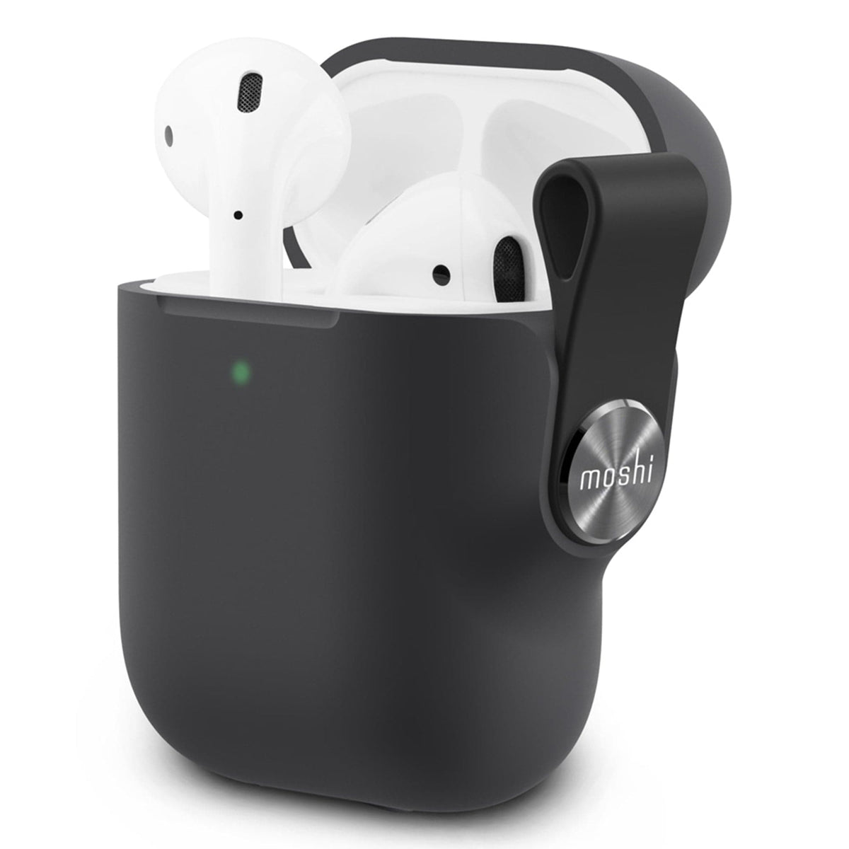 Moshi Pebbo for AirPods, Case with Detachable Wrist Strap and LintGuard Protection