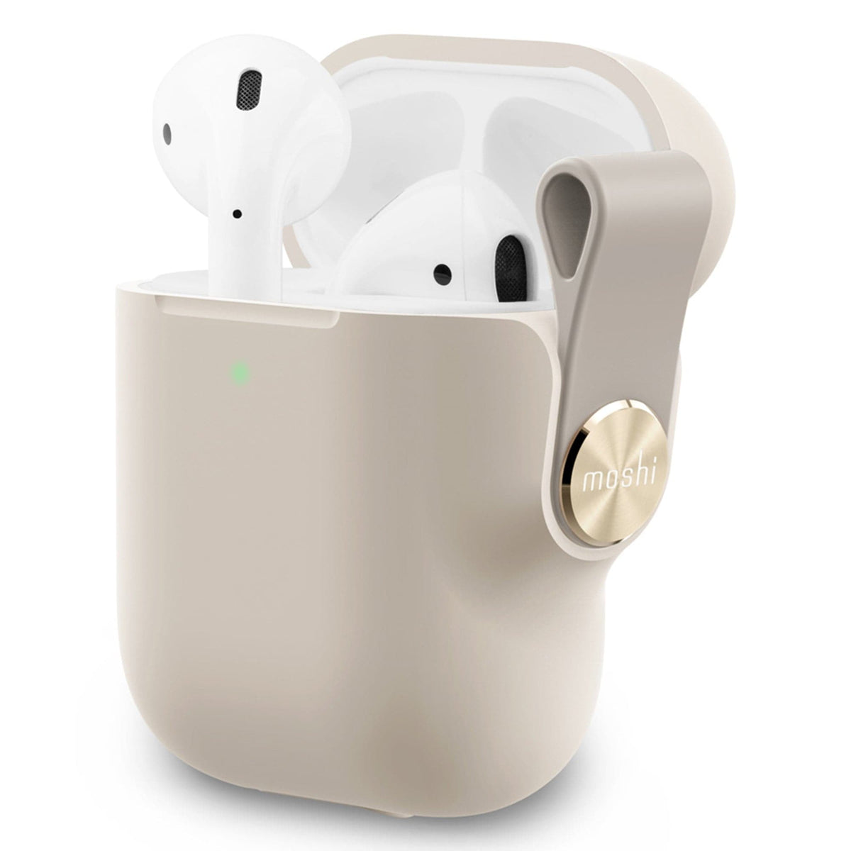 Moshi Pebbo for AirPods, Case with Detachable Wrist Strap and LintGuard Protection