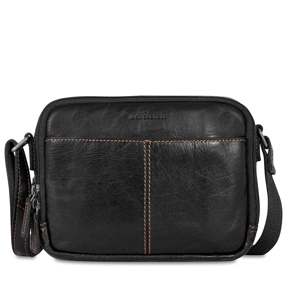 Brown Jack Georges Purses Costco Leather Double Zippered Crossbody