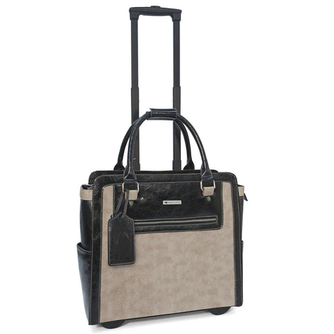 Cabrelli & Co. Bethany Basket Weave Rolling Briefcase