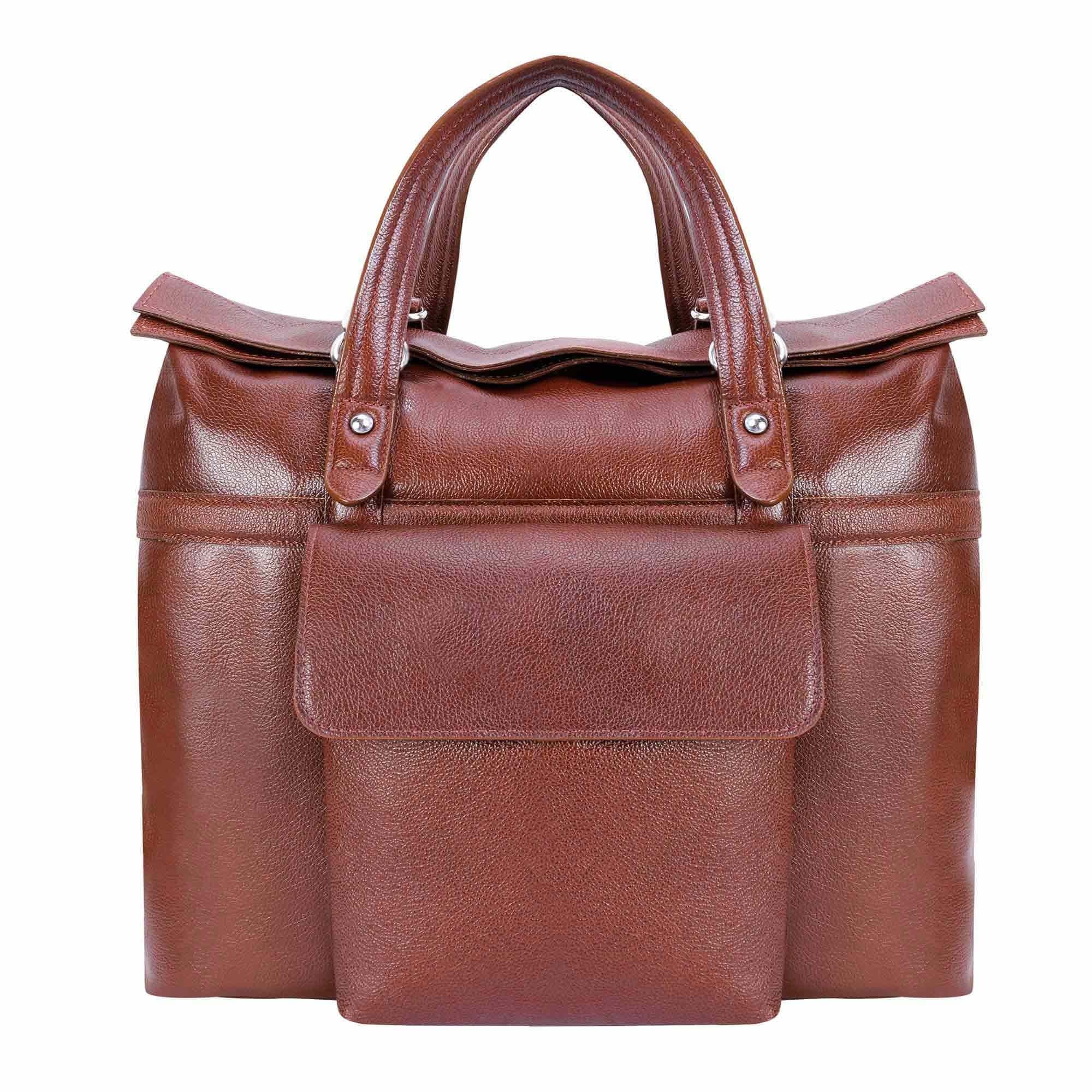 McKlein USA Edgefield 17" Leather Roll Top Laptop Briefcase