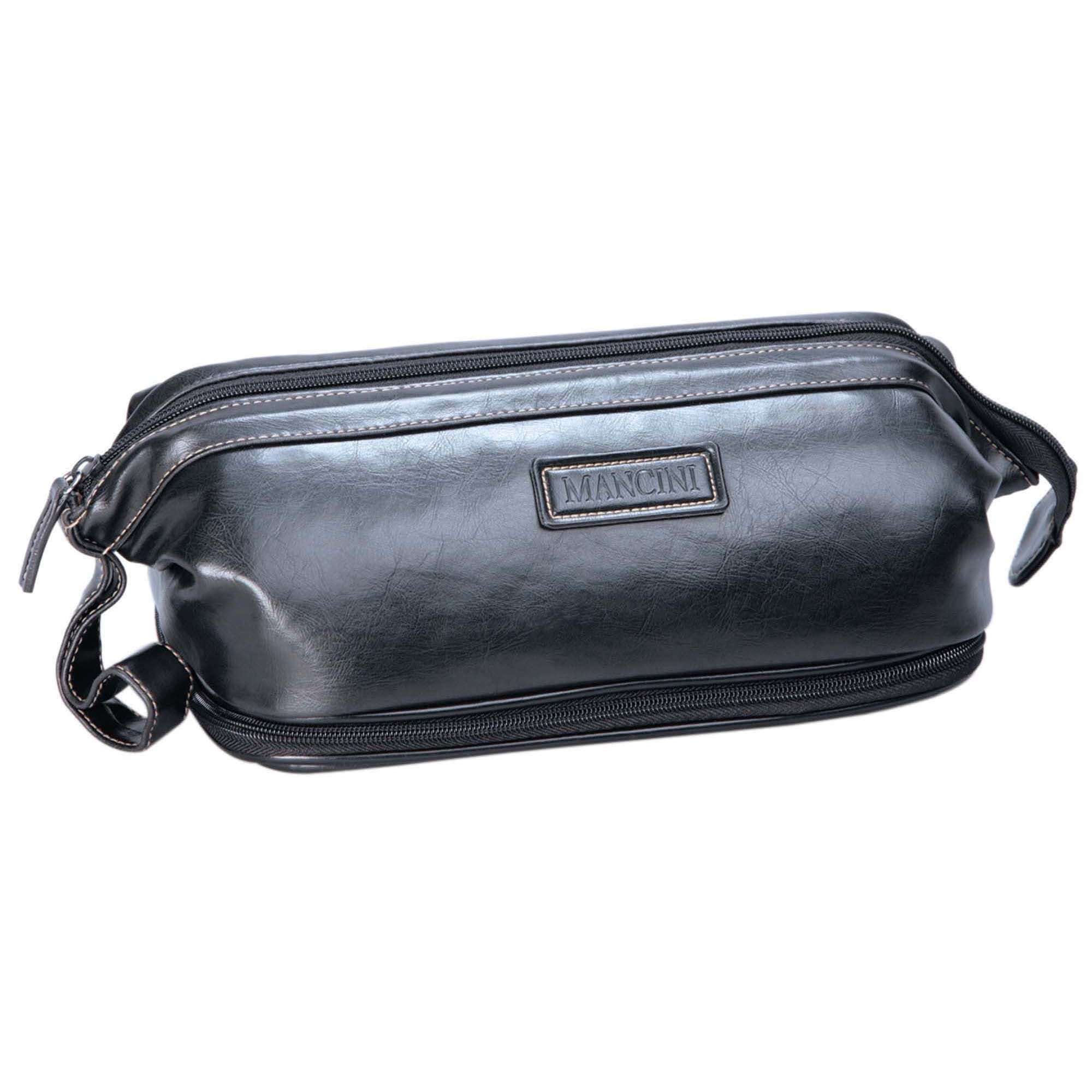 Mancini Dual Compartment Toiletry Kit With Manucure Set