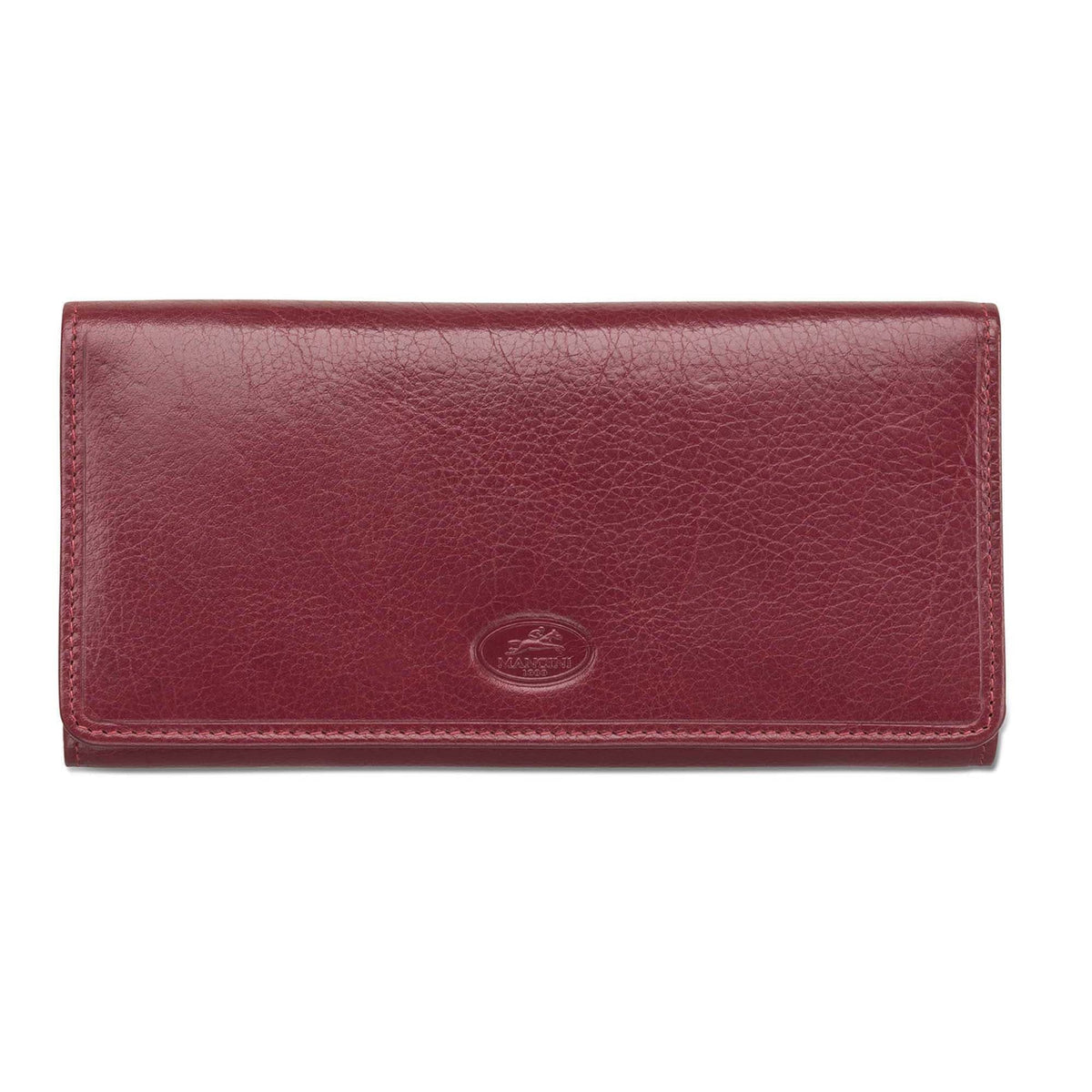 Mancini Equestrian-2 Ladies RFID Secure Trifold Wallet - Red