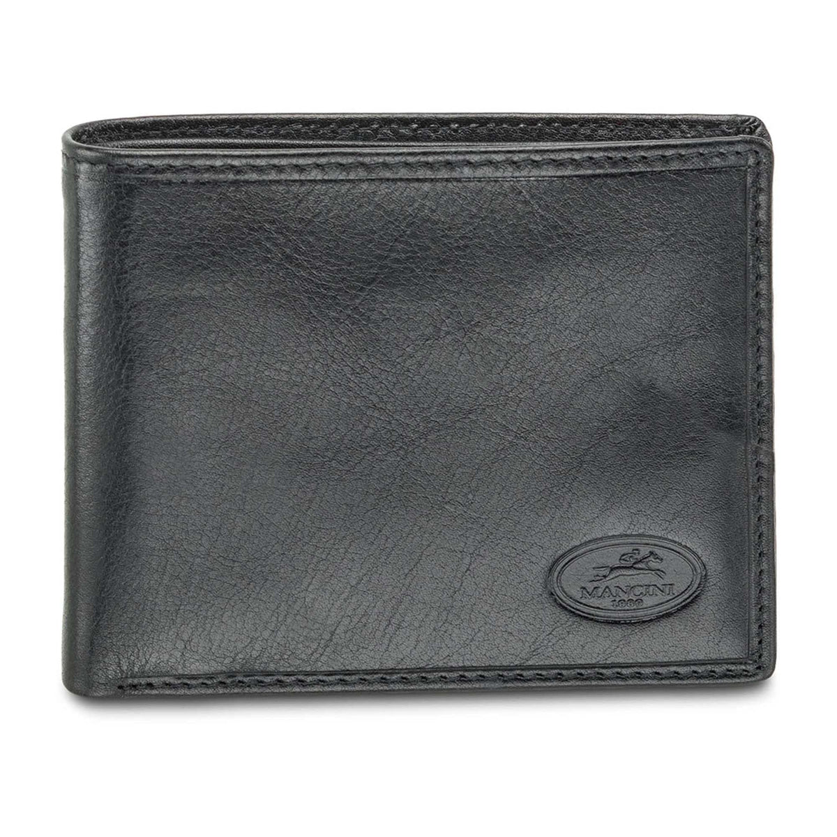 Mancini Equestrian-2 Men’s RFID Secure Center Wing Wallet with Coin Pocket