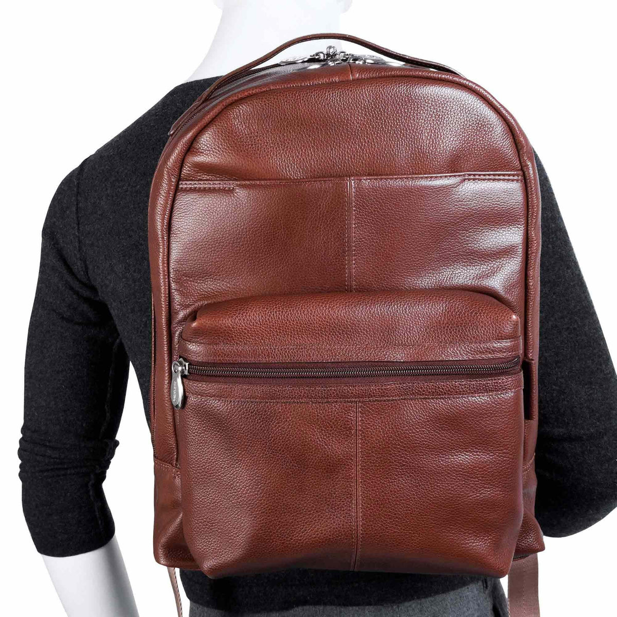McKlein USA Parker 15" Leather Dual Compartment Laptop Backpack
