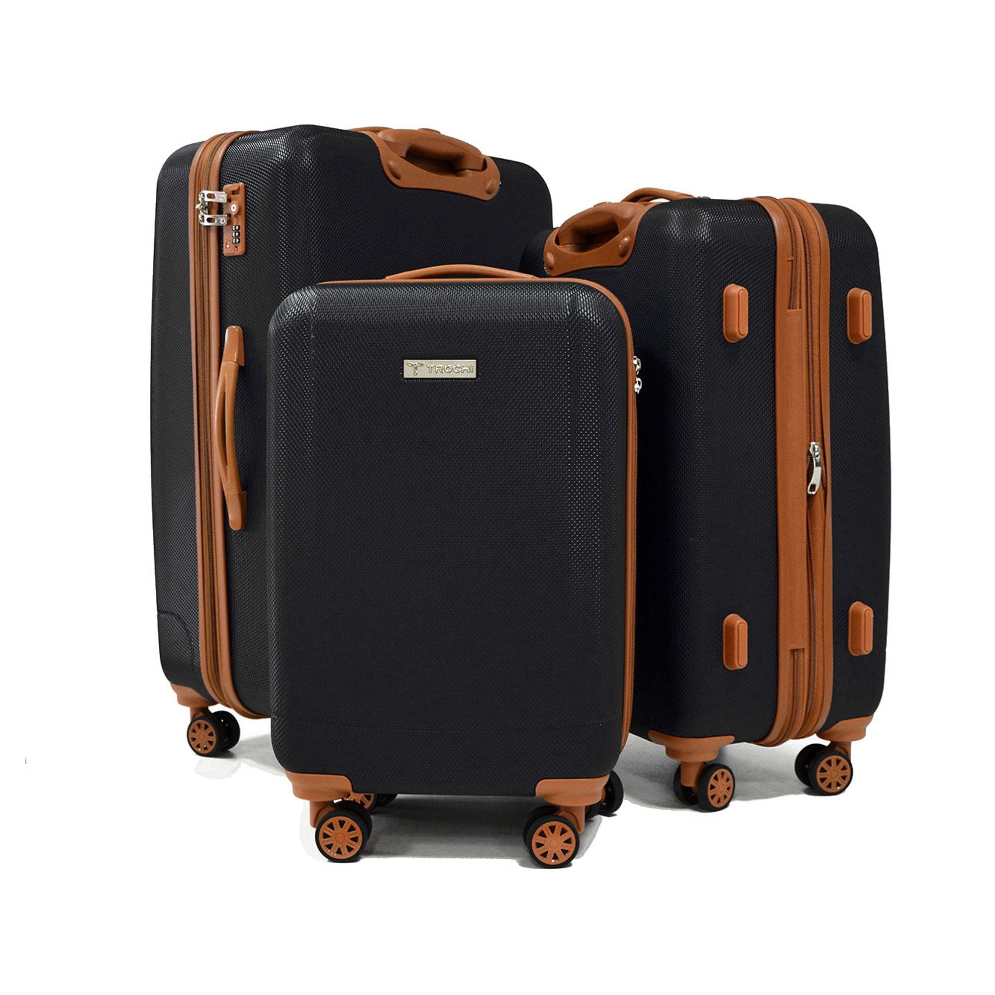 Trochi Lux-Tex expandable 3 Piece ABS spinner Luggage Set – bagdUp