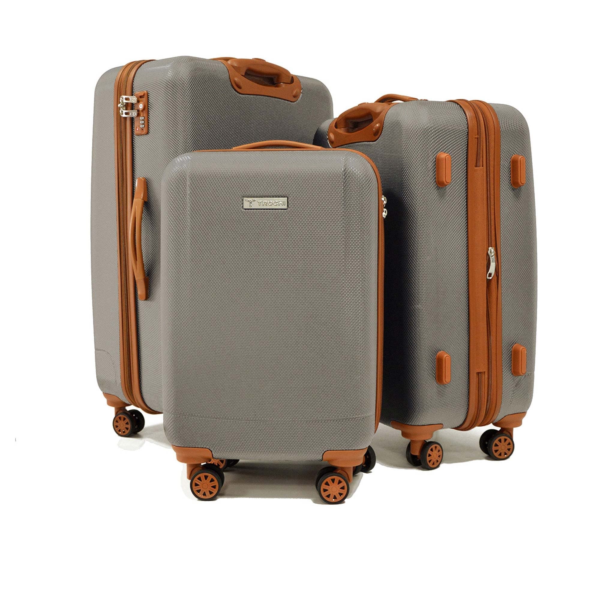 Trochi Lux-Tex expandable 3 Piece ABS spinner Luggage Set – bagdUp